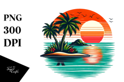 Retro Tropical Island Sunset, 20 oz Tumbler Product Image 1