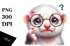Funny Baby Ferret Lamb es | Sublimation | Clipart Product Image 1
