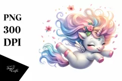 Tumbling Baby Unicorn Wind | Clipart Product Image 3