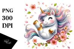 Tumbling Baby Unicorn Wind | Clipart Product Image 1