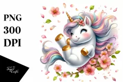 Tumbling Baby Unicorn Wind | Clipart Product Image 1