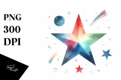 Colorful Simple Watercolor Star | Clipart Product Image 3
