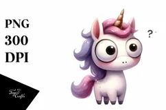 Expressive Unicorn with Goofy Smile PNG Product Image 1
