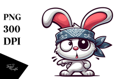 Curious Silly Rabbit with Cross-Eyes PNG Product Image 1