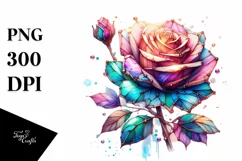 Vibrant Stained Rose, Transparent PNG Product Image 1