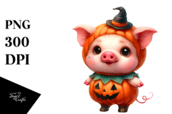 Cute Baby Pig Halloween PNG Product Image 1