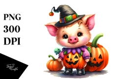 Cute Baby Pig Halloween PNG Product Image 1