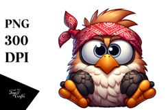 Curious Bird with Bandana PNG Product Image 1