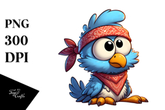 Playful Bird with Bandana PNG Product Image 1