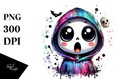 Spooky Cute Ghost with Hoodie PNG Product Image 1