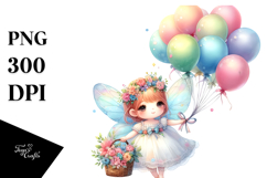 Colorful Cute Fairy Floating Balloons Clipart Product Image 1