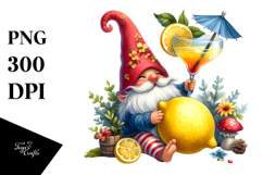Whimsical Gnome with Lemon PNG Product Image 1