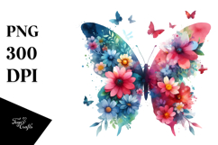 Colorful Skull Butterflies PNG Product Image 1
