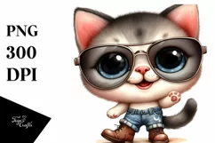 Baby Cat Big Eyes Sunglasses Clipart Product Image 1