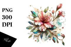 Wooden Stained Azalea Metallic Watercolor Clipart Product Image 3