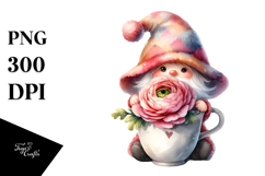 Cute Gnome Ranunculus PNG Product Image 1