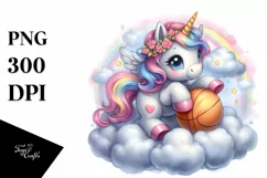 Basketball Baby Unicorn Cloud | Clipart Product Image 3