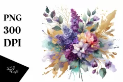 Watercolor Abstract Vibrant Bouquet | Clipart Product Image 3