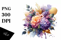 Watercolor Abstract Vibrant Bouquet | Clipart Product Image 3