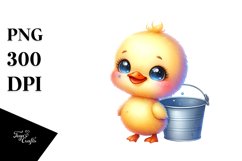 Cute Colorful Watercolor Small Baby Swan | Clipart Product Image 1