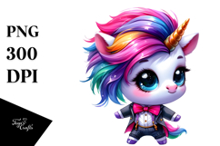 Cute Baby Unicorn Dancing with Cool Haircut PNG Product Image 1