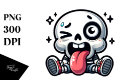 Sugar Skull with Winking Eye, PNG Product Image 1