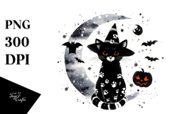Simple Halloween Black Cat PNG Product Image 1