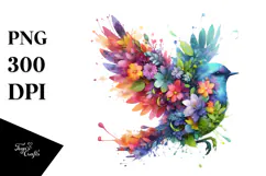 Vibrant Flower Bird, 20 oz Tumbler Product Image 1