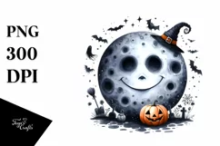 Colorful Aviator Suit Halloween Moon | Clipart Product Image 3