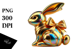 Colorful Bunny Sitting PNG Product Image 1