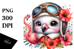 Colorful Small Baby Flamingo | Clipart Product Image 1