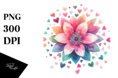 Simple Flower Hearts Digital Painting Product Image 1