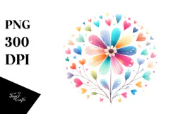 Simple Flower Hearts Digital Painting Product Image 1