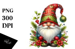 Vibrant Detailed Christmas Gnome, PNG Product Image 1