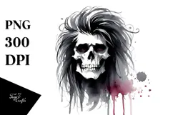 Vampire Skull Hair Haloween PNG Product Image 1