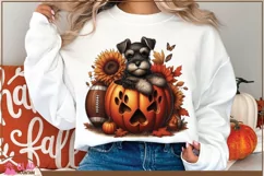Autumn Sunflower pumpkin Schnauzer png, Sunflower Schnauzer Product Image 2