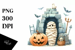 Funny Halloween Mummy's Tomb PNG Product Image 1