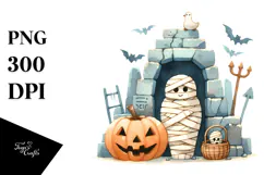 Funny Halloween Mummy's Tomb PNG Product Image 1