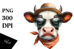 Funny Baby Cow with Disgusted Look, PNG Product Image 1