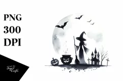 Simple Halloween Witch, Transparent PNG Product Image 3