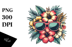 Vintage Tropical Flower Sunglasses, PNG Product Image 1