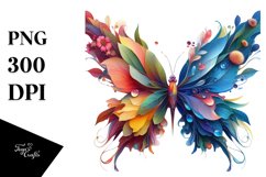 Butterfly with Flowers PNG Product Image 3