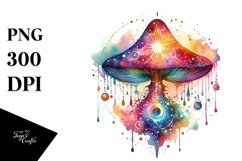 Colorful Magical Celestial Mushroom | Clipart Product Image 1