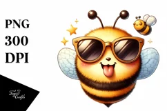 Funny Cute Bee Sunglasses Tongue Victory Product Image 3