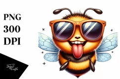 Funny Cute Bee Sunglasses Tongue Victory Product Image 1