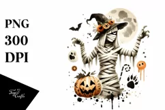 Retro Halloween Mummy with Animal Print, Transparent PNG Product Image 3