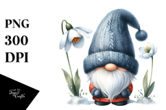 Cute Gnome Snowdrop PNG Product Image 1
