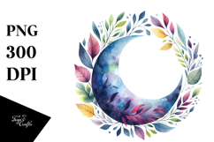 Wimsical Moon Foliage | Sublimation | Clipart Product Image 1