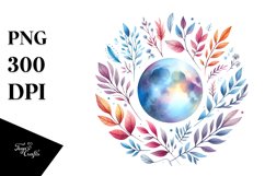 Wimsical Moon Foliage | Sublimation | Clipart Product Image 1