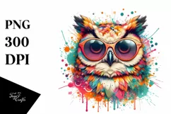 Colorful Quirky Owl Sunglasses Clipart Product Image 1
